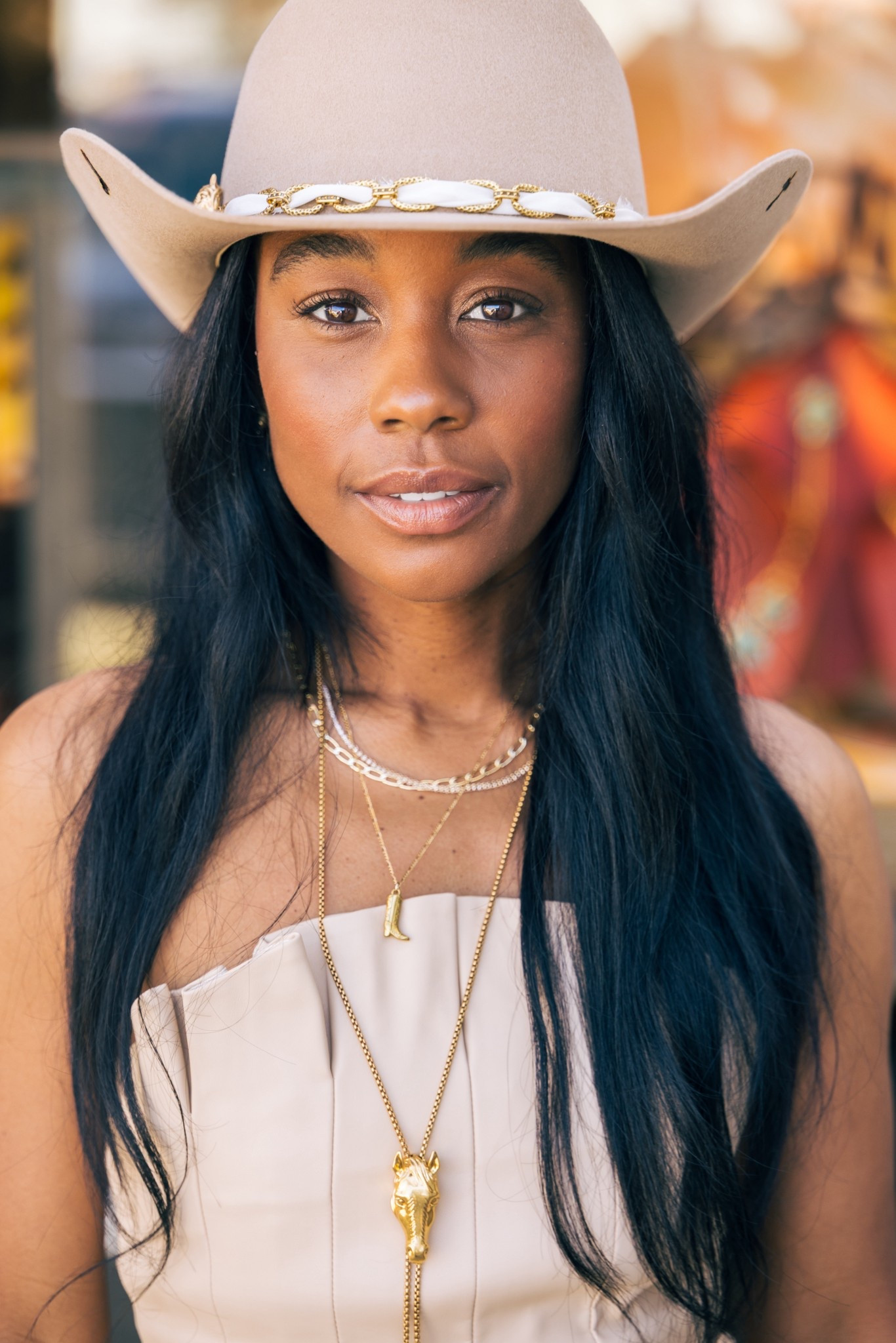 Cowboy hat and bolo horse necklace - rodeo festival season 

#LTKootd