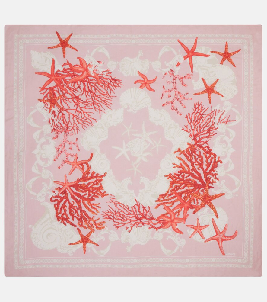 Versace Barocco Sea cotton and silk scarf | Mytheresa (US/CA)