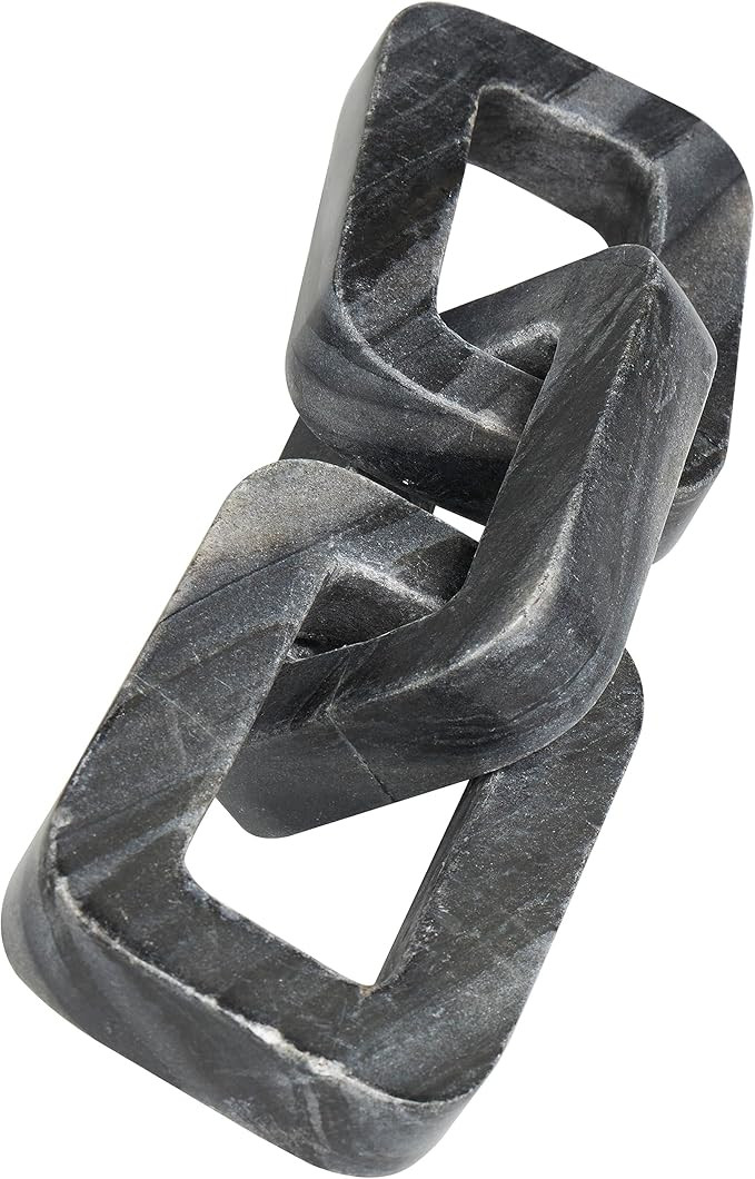 Deco 79 Marble Chain Handmade Decorative Sculpture Geometric 3 Link Home Decor Statue, Accent Fig... | Amazon (US)