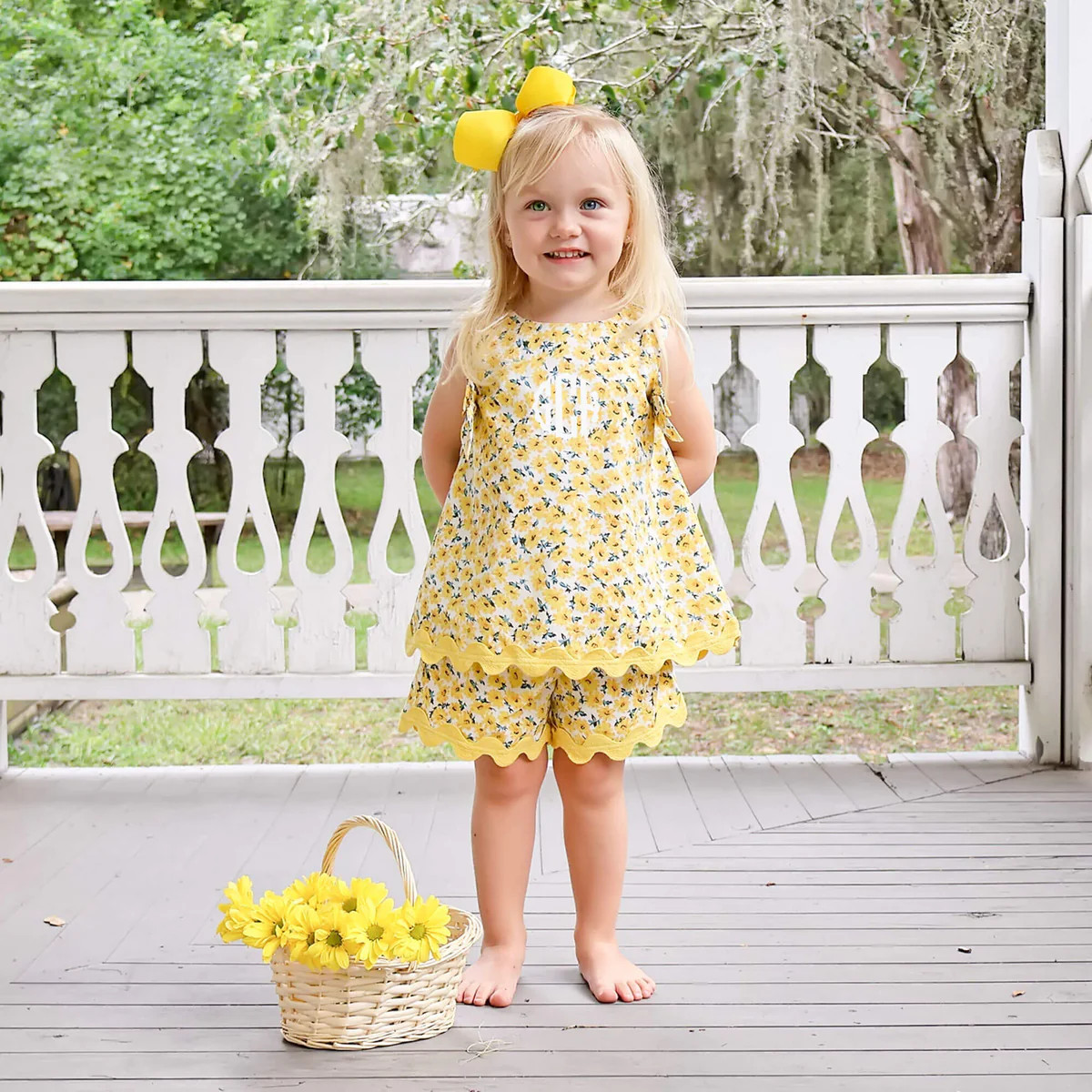 Sunflower Sunshine Floral Eleanor Short Set | Classic Whimsy
