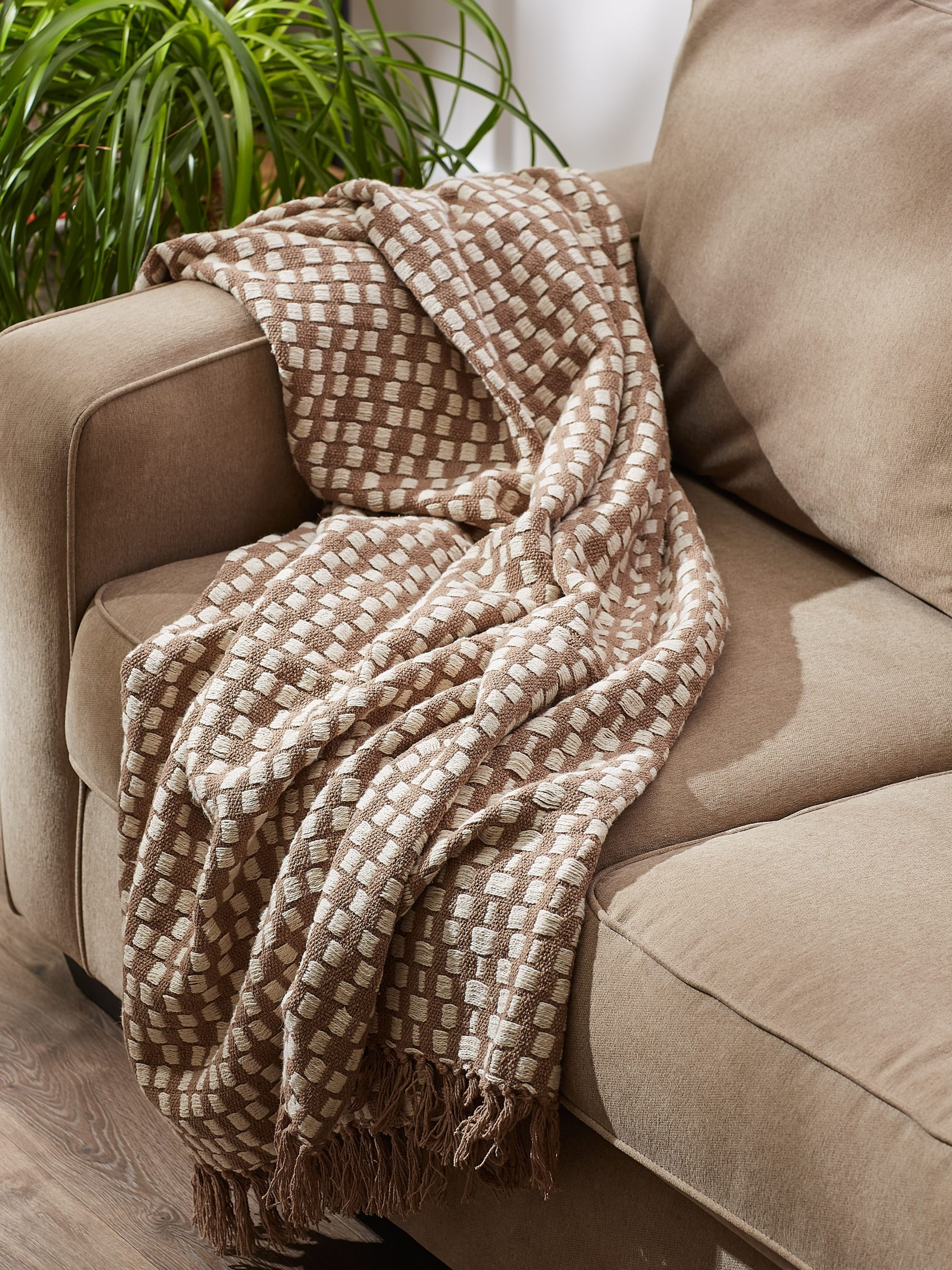 Stone Urban Check Throw | Pier 1