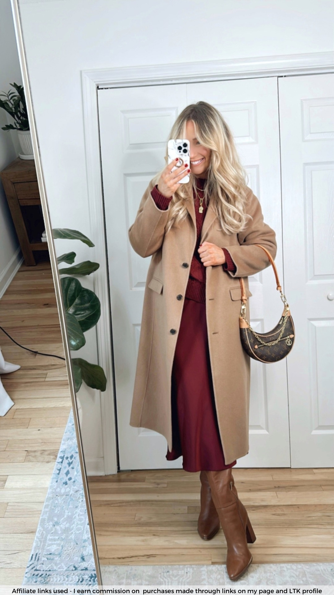 Winter outfit and the coat to wear with it! 💫✨

Camel midi coat
Amazon sweater 
Brown boots 