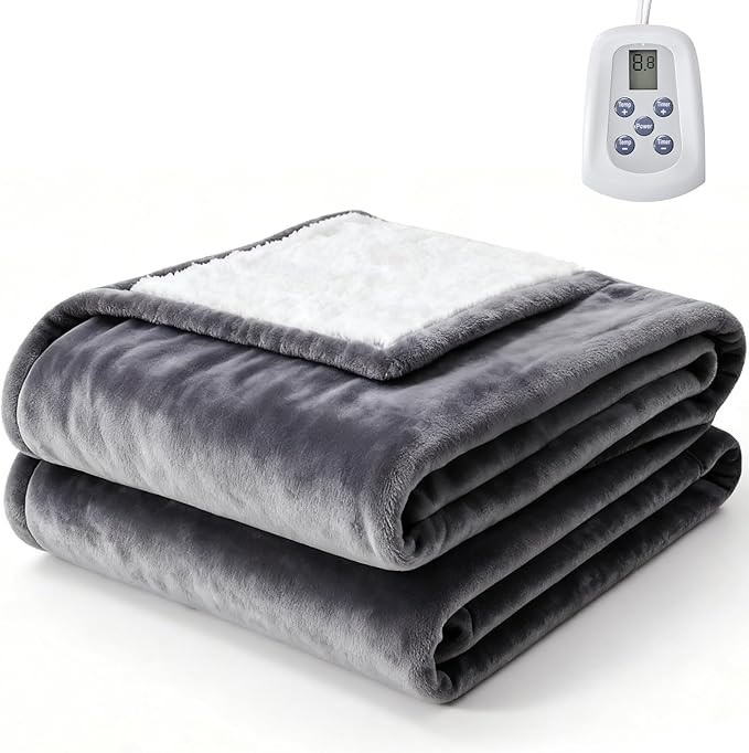 Sweetcrispy Heated Blanket Twin Size, 62''x84'' Heating Electric Blanket with 10 Heat Levels and ... | Amazon (US)