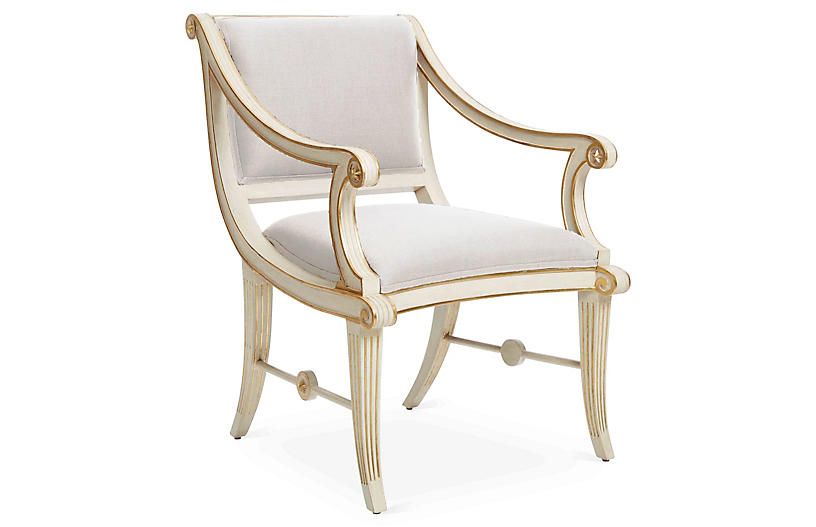 Star Accent Chair, Natural Linen | One Kings Lane