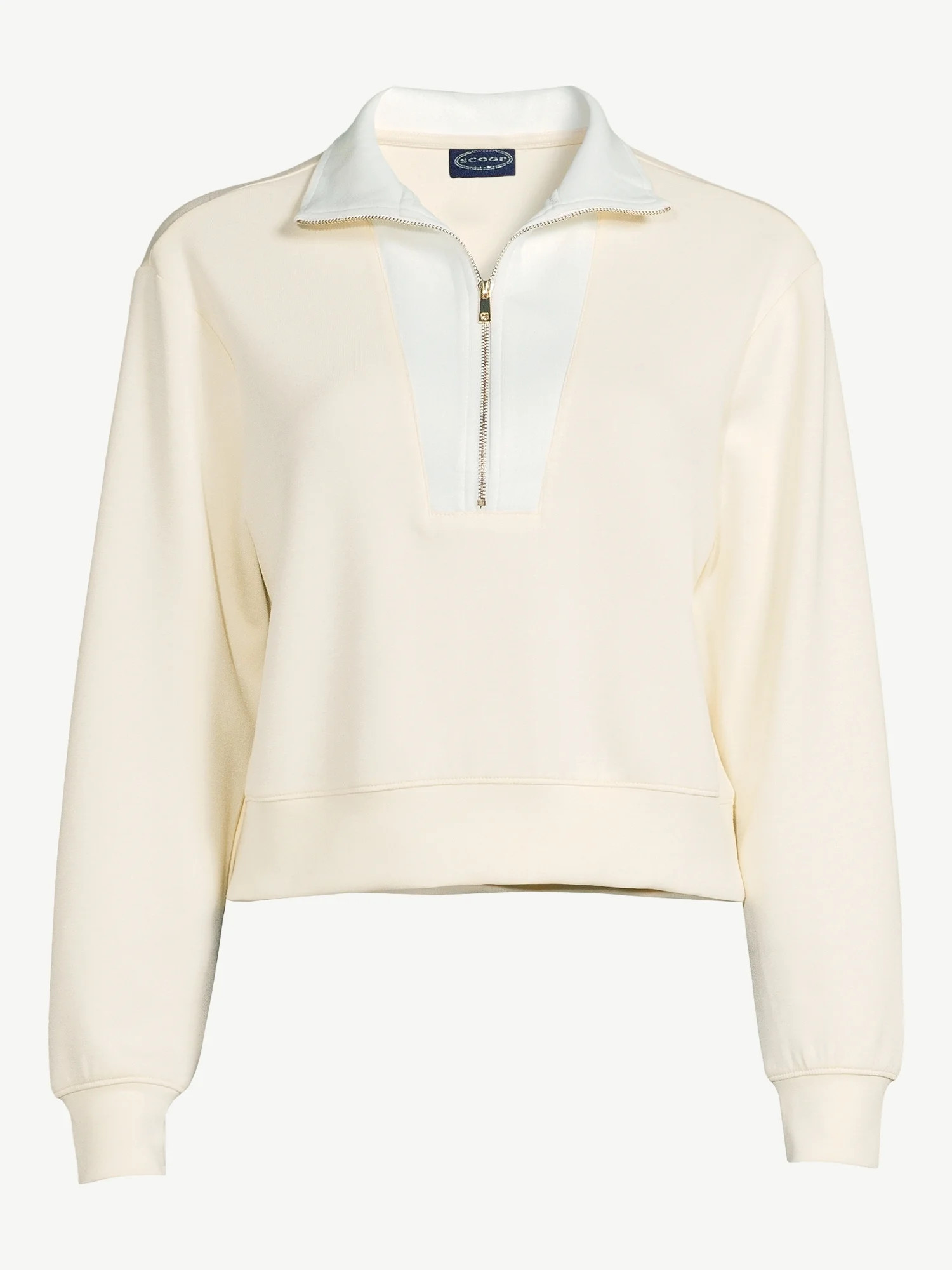Scoop Women's Scuba Knit Half Zip Pullover | Walmart (US)