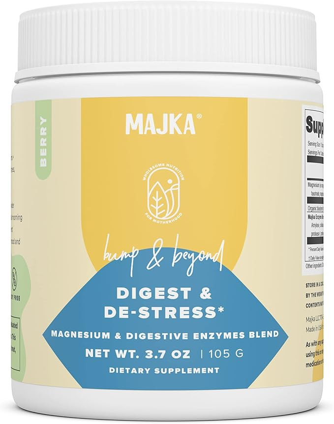 Majka Digest & De-Stress Magnesium Chelate Powder Supplement w/ Digestive Enzymes, Safe for Pregn... | Amazon (US)