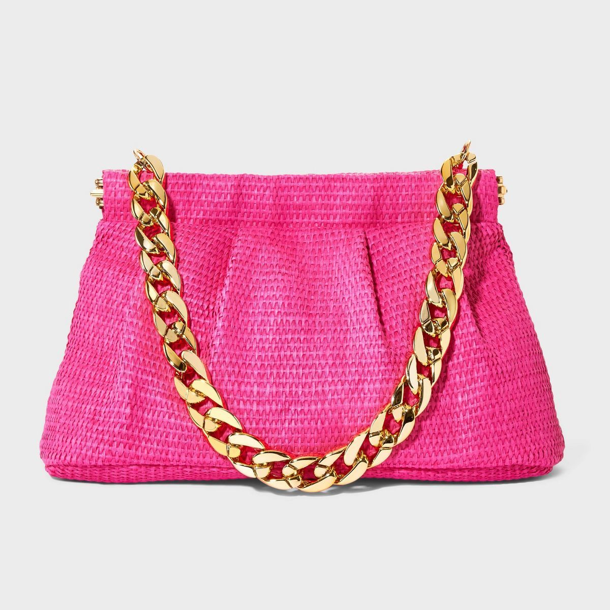 Straw Facile Frame Clutch - A New Day™ Pink | Target