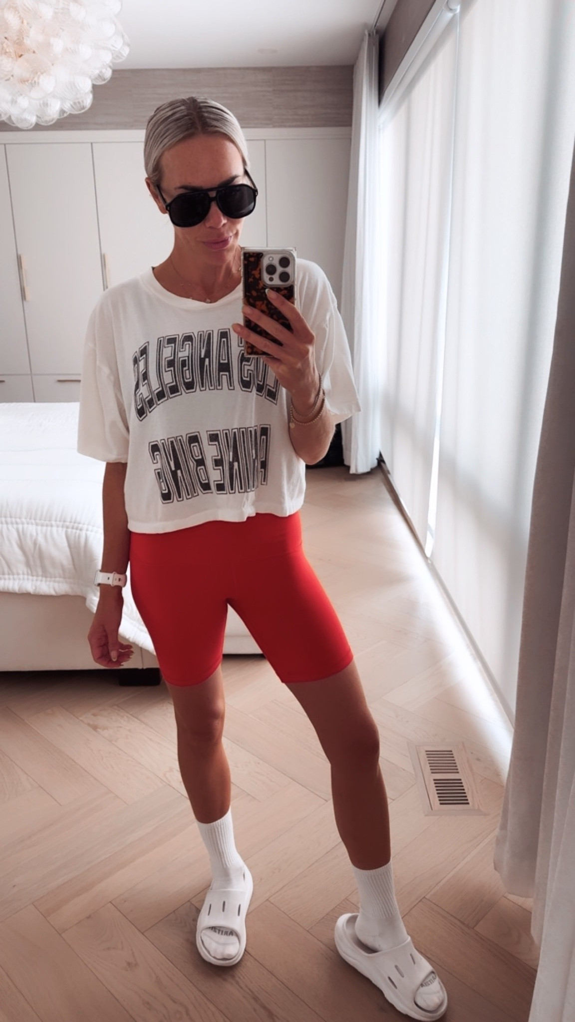 Going strong with hundred tee bike shorts uniform 🤪 Wearing small in top and 4 in shorts.

#LTKsummer #LTKfall #LTKfitness