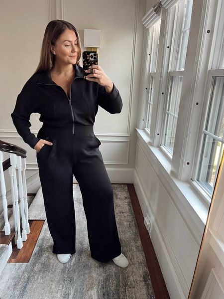 @spanx AirEssentials jumpsuit, wearing size 1X. Use code CARALYN10 at checkout for 10% off + free shipping. 

#LTKSeasonal #LTKmidsize #LTKtravel