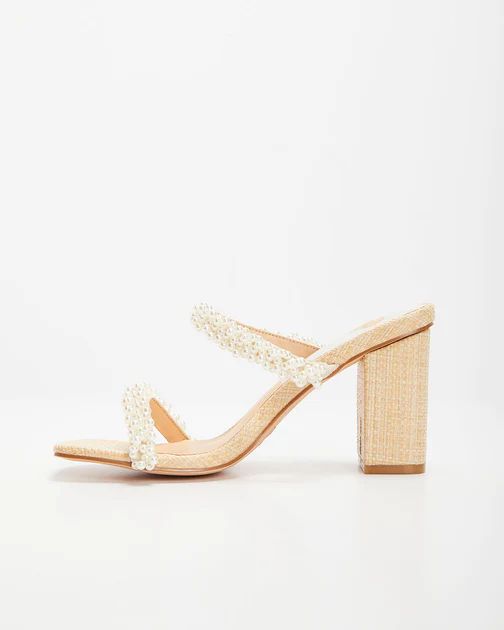 Emmeline Block Heeled Sandal - Pearl | VICI Collection