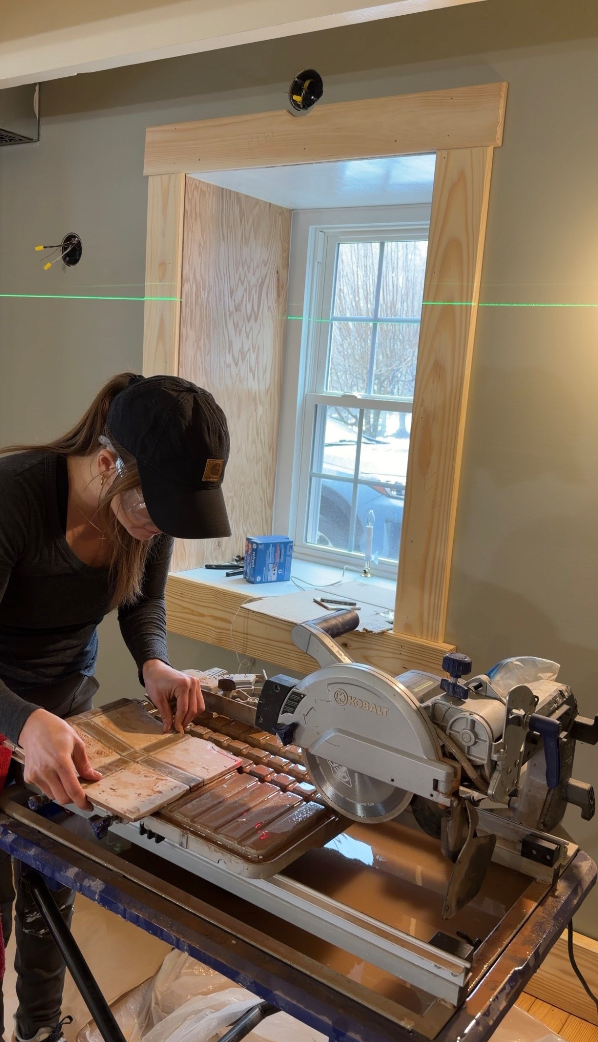 Laser level to get thr job done. 