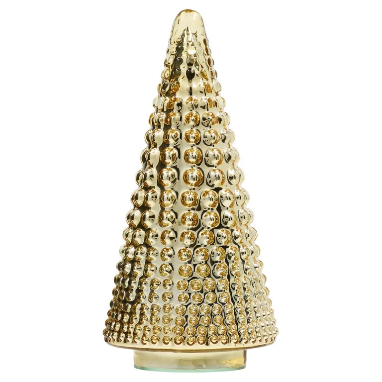 Glass Tree Christmas Decoration, Gold, 10", by Holiday Time | Walmart (US)