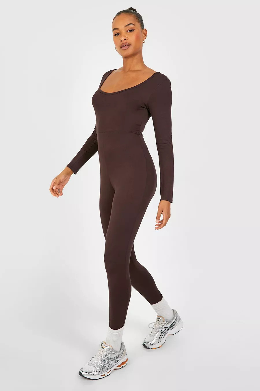 Tall Basic Jersey Scoop Longsleeve Unitard | Boohoo.com (US & CA)