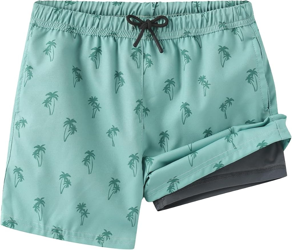 Boys Swim Trunks with Liner, UPF50+ Sun Protection Kids Swimming Shorts Toddler Quick Dry Beach P... | Amazon (US)