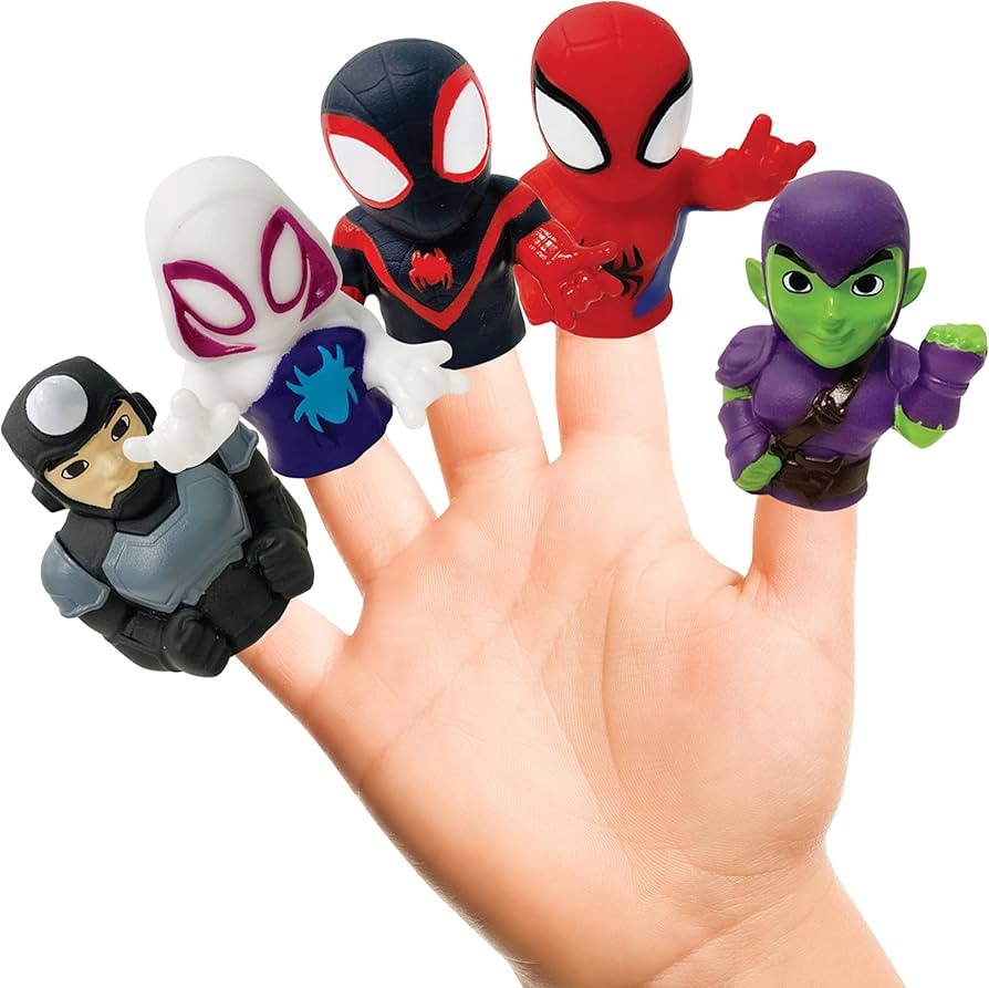 Ginsey Spidey and His Amazing Friends 5 Piece Finger Puppet Set - Bath Toys, Party Favors, 1.0 Co... | Amazon (US)
