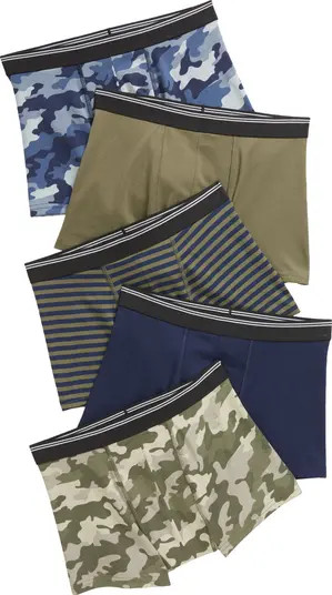 Nordstrom Kids' Assorted 5-Pack Boxer Briefs | Nordstrom | Nordstrom