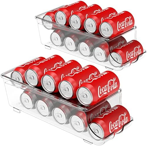 Simple Houseware 2-Pack Auto-Rolling Beverage Can Organizer for Fridge, Clear Front-Loading Soda ... | Amazon (US)