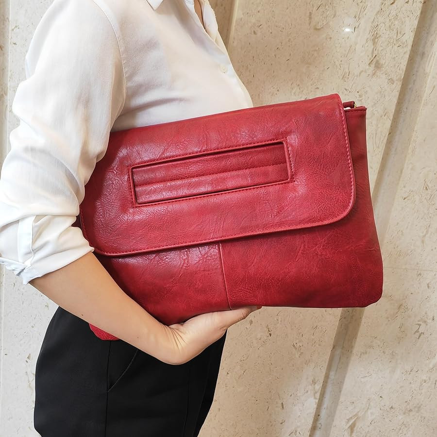 Women Handbags PU Leather Female Clutch Handbag Messenger Bag Large Solid High Capacity | Amazon (US)