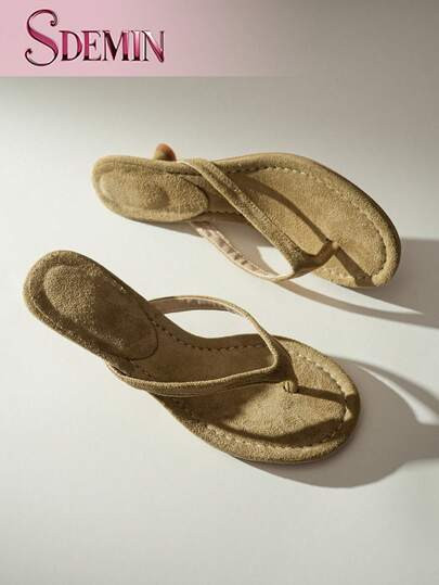SDEMIN Summer New Arrival Women's Solid Color Slippers, Elegant Vacation Shoes, Casual Beach High... | SHEIN