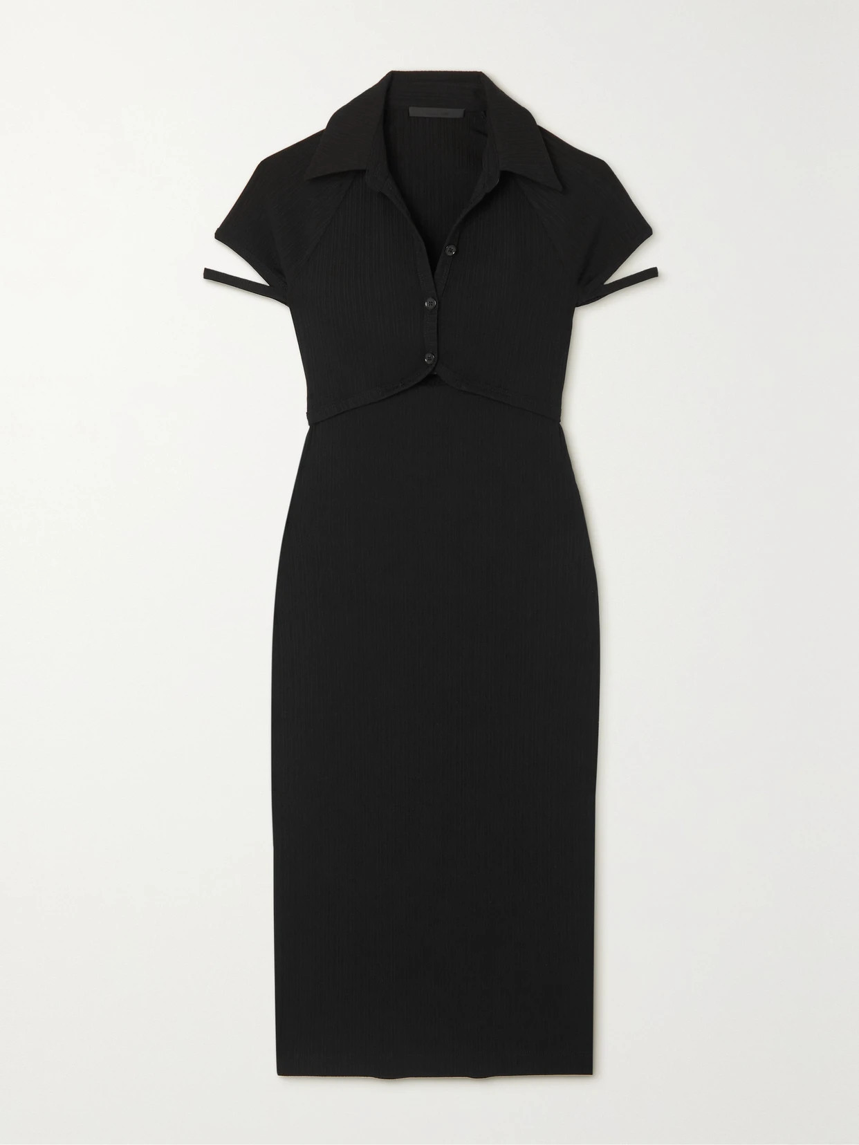 Helmut Lang - Cutout Ribbed-knit Midi Dress - Black | NET-A-PORTER (UK & EU)
