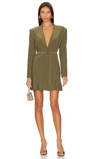 Single Breasted Fishtail Mini Dress in Military | Revolve Clothing (Global)