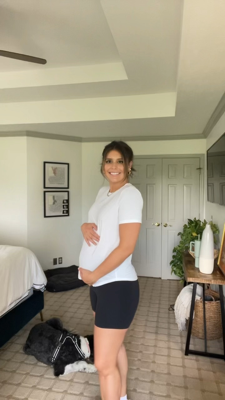 The comfiest/most flattering basics.. all non maternity but work GREAT with a third trimester bump! 

#LTKfitness #LTKbaby #LTKbump