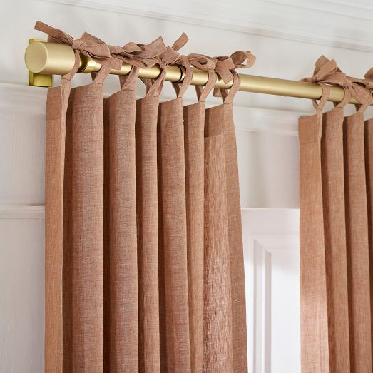 European Flax Linen Curtain w/ Tie Top | West Elm (US)