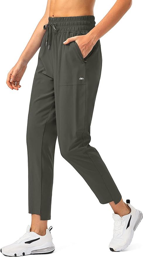Obla Women's Lightweight Golf Pants with Zipper Pockets High Waisted Casual Track Work Ankle Pant... | Amazon (US)