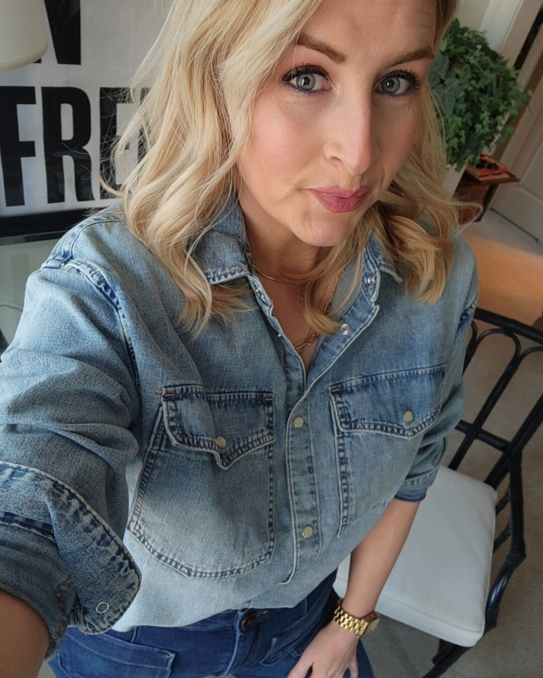 Jewelry is the perfect way to change the look of a denim shirt
Easy to dress up 
Base layer under a sweater or vest right through to beach or pool coverup

#LTKstorytime #LTKOver40 #LTKootd