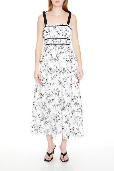 Floral Print Eyelet Maxi Dress | Forever 21