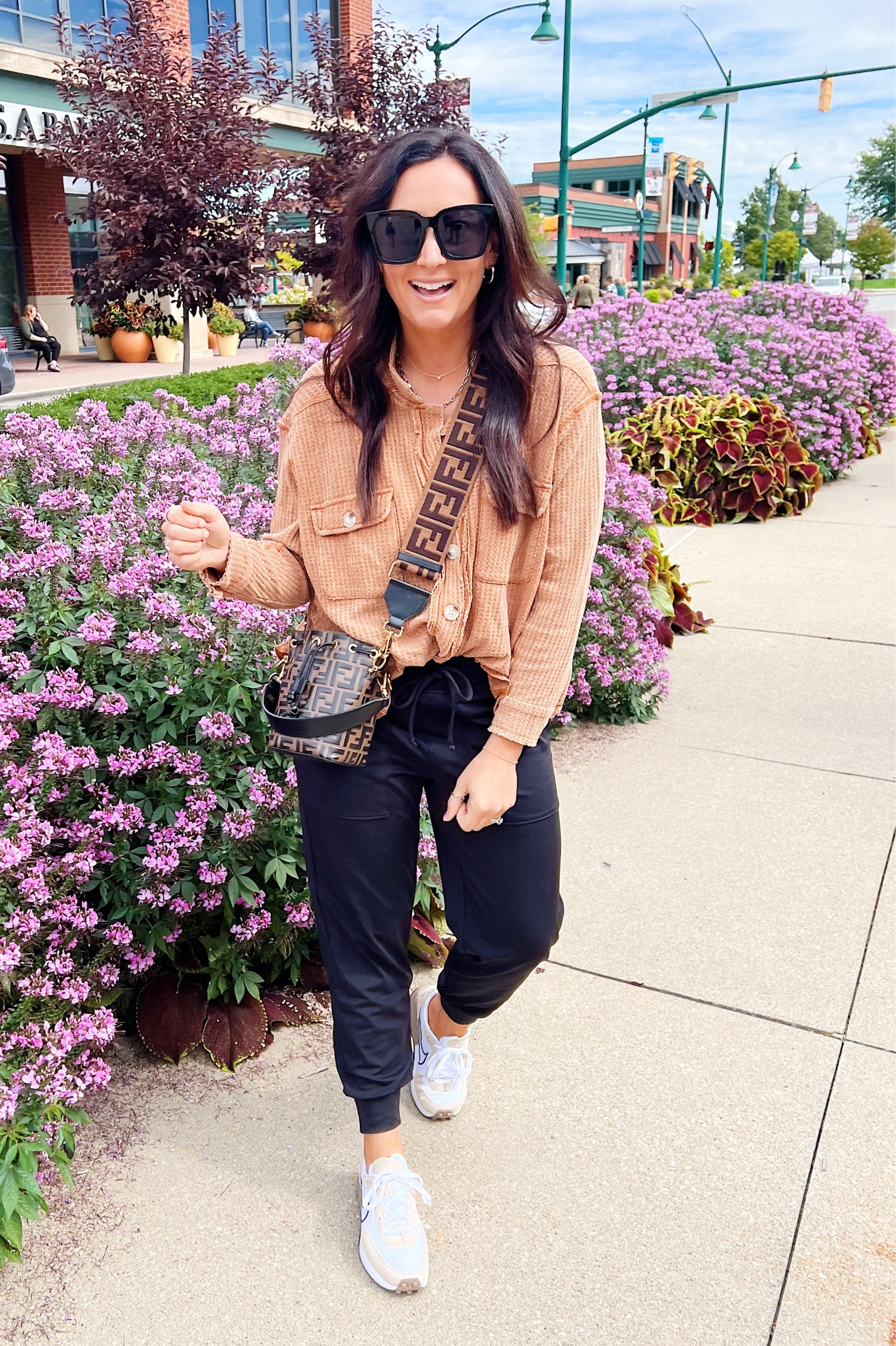 • medium top 
• size small joggers - true to size 
• sneakers true to size