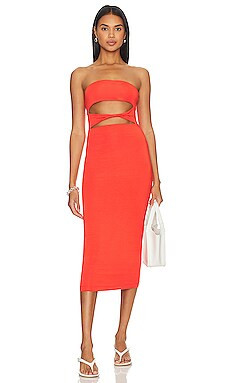 SER.O.YA Bristol Midi Dress in Blood Orange from Revolve.com | Revolve Clothing (Global)
