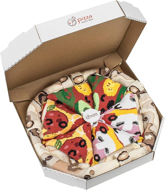 PIZZA SOCKS BOX 4 pairs MIX Vege Capriciosa Pepperoni Cotton Socks Made In EU | Amazon (US)