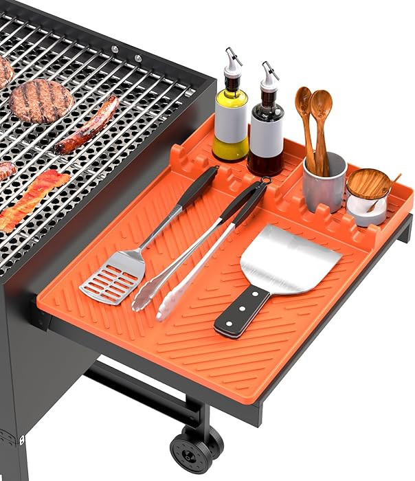 Silicone Grill Mat Compatible with Blackstone, BBQ Griddle Tools Mat with Drip Pad, Spatula Mat f... | Amazon (US)