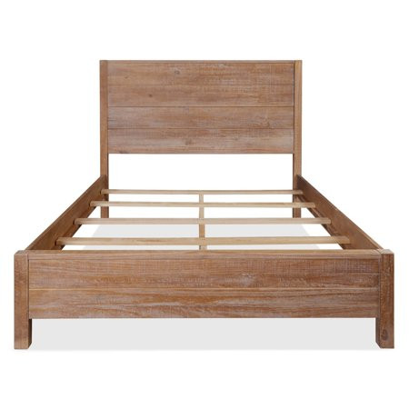 Grain Wood Furniture Montauk Distressed Solid Wood Panel Bed Panel Bed Yes Driftwood Queen Farmhouse | Walmart (US)