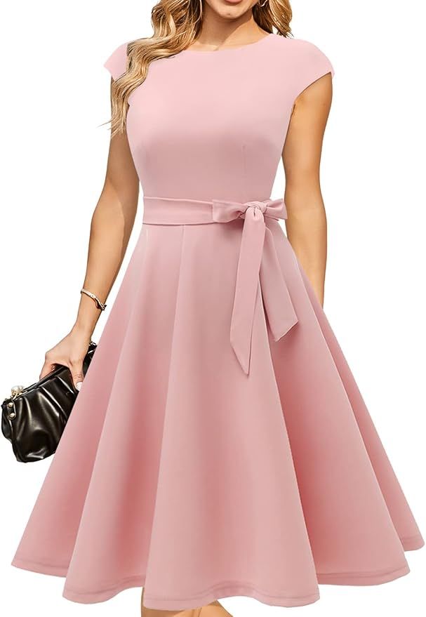 DRESSTELLS Women Vintage Cocktail Dresses, Modest Tea Party Dress, Formal Wedding Guest Dress | Amazon (US)