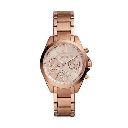 Fossil Modern Courier Midsize Chronograph Rose Gold-Tone Stainless Steel Watch  Jewelry - BQ3036 | Fossil (US)