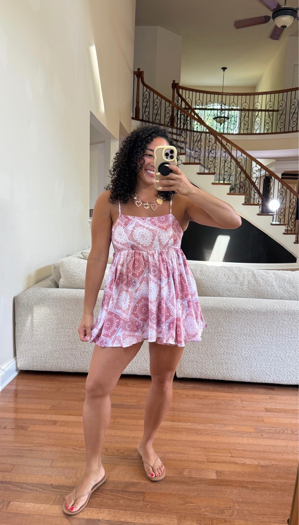 This romper is made for sunny days and weekend plans. The pink print, flowy fit, and simple sandals make it an easy outfit you'll reach for all season long.

#LTKdayinmylife #LTKgrwm #LTKootd