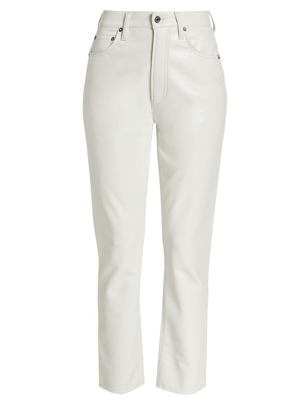AGOLDE Riley Ankle-Crop Leather-Blend Pants | Saks Fifth Avenue