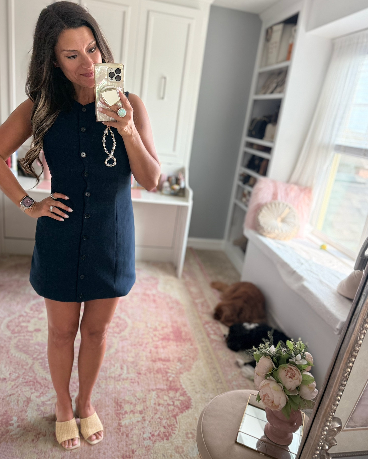 Navy dress for fall 

 