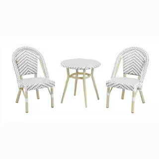 Furniture of America Riverbed Gray 3-Piece Aluminum Kids Outdoor Bistro Set IDF-AC406GY-3PK - The... | The Home Depot