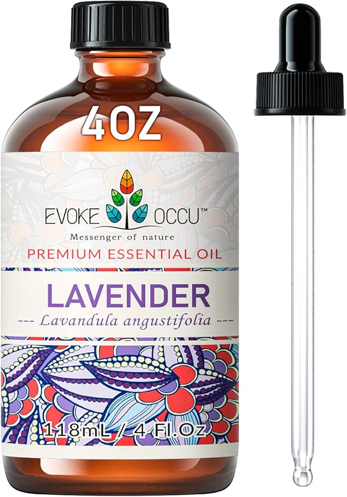 EVOKE OCCU Lavender Essential Oil 4 Oz, Pure Lavender Oil for Diffuser Skin Massage Candle Soap M... | Amazon (US)