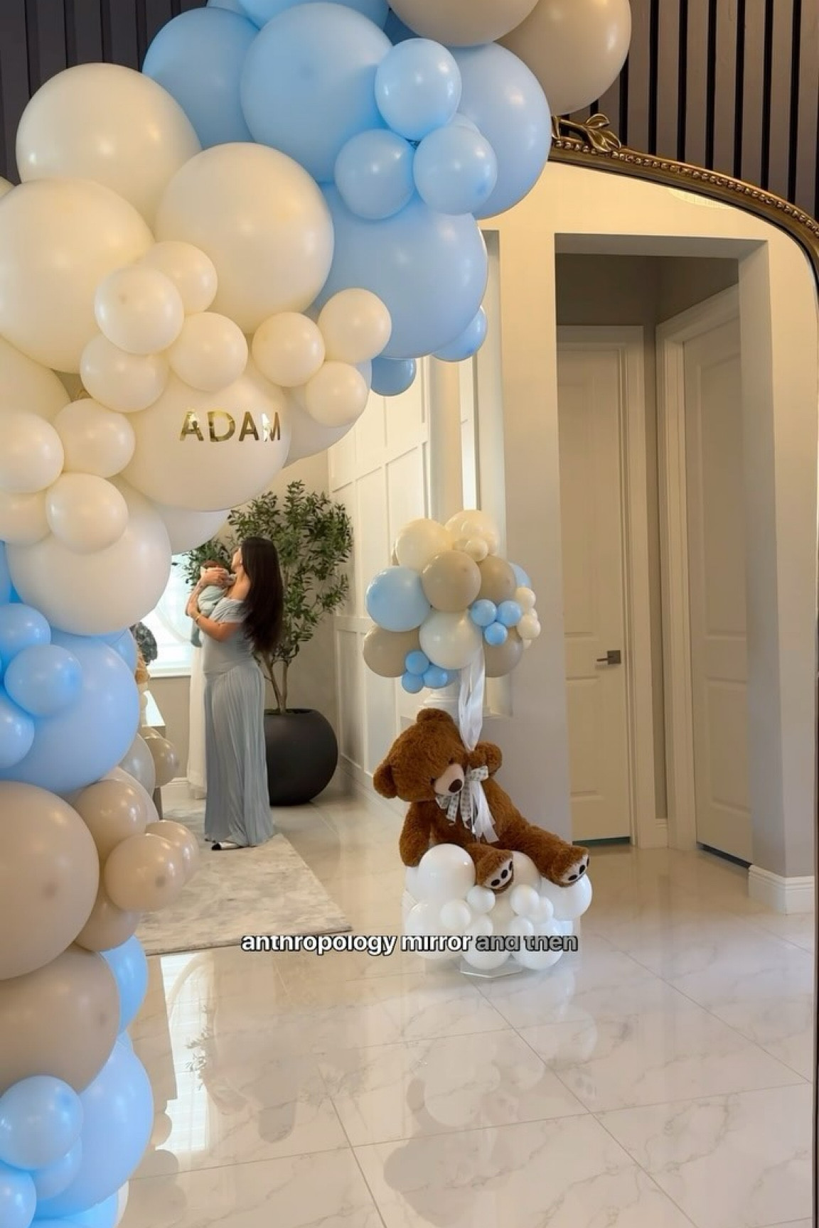 Cute little teddy bear themed welcoming table for baby Adam 🩵