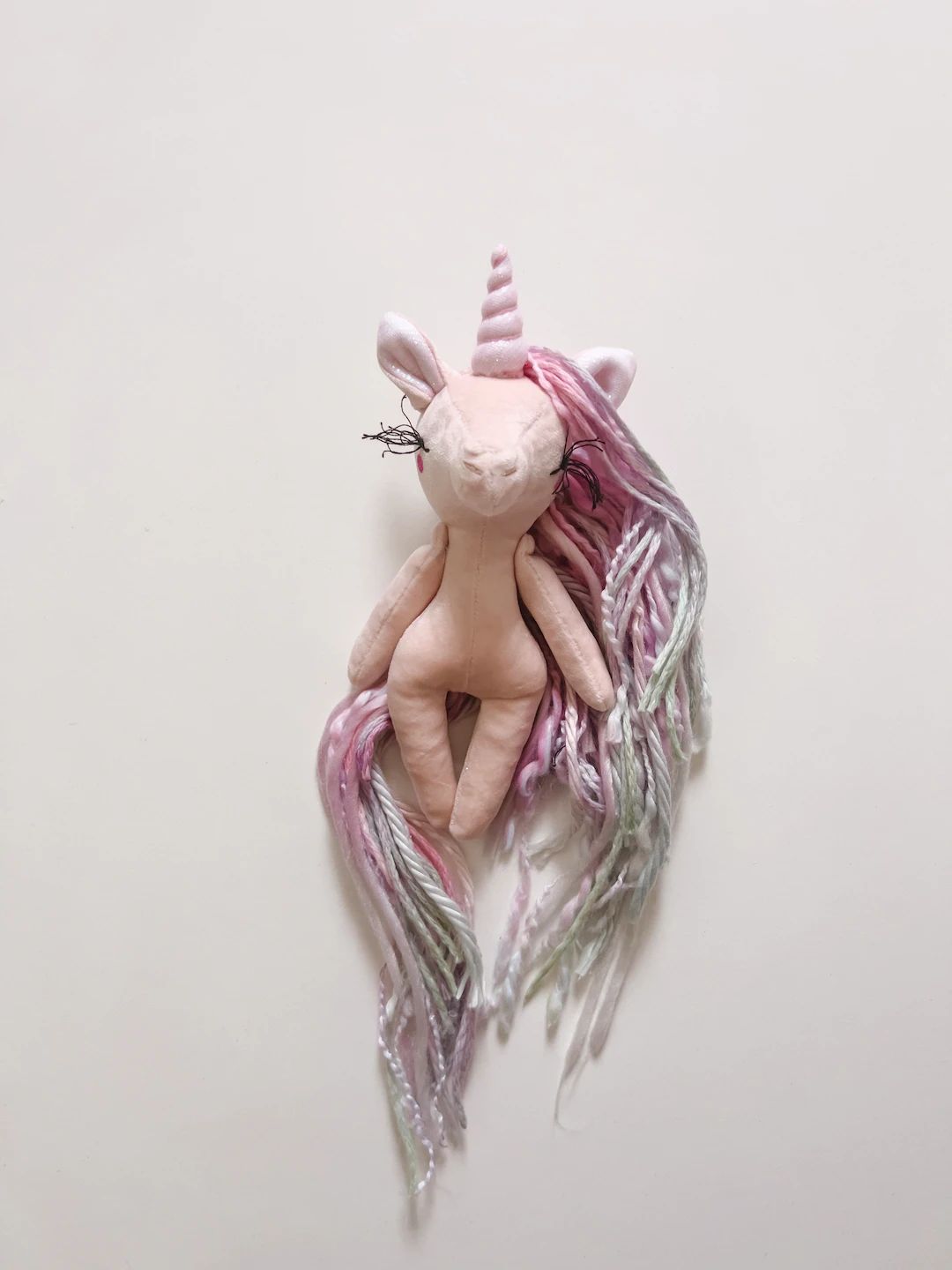 pink velvet unicorn Doll - 7" mini best friends  heirloom cloth doll / nursery decor / mermaid /p... | Etsy (CAD)
