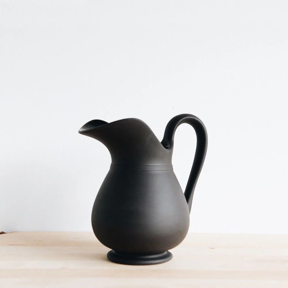 Stoneware Pitcher - Black, Small | Roan Iris