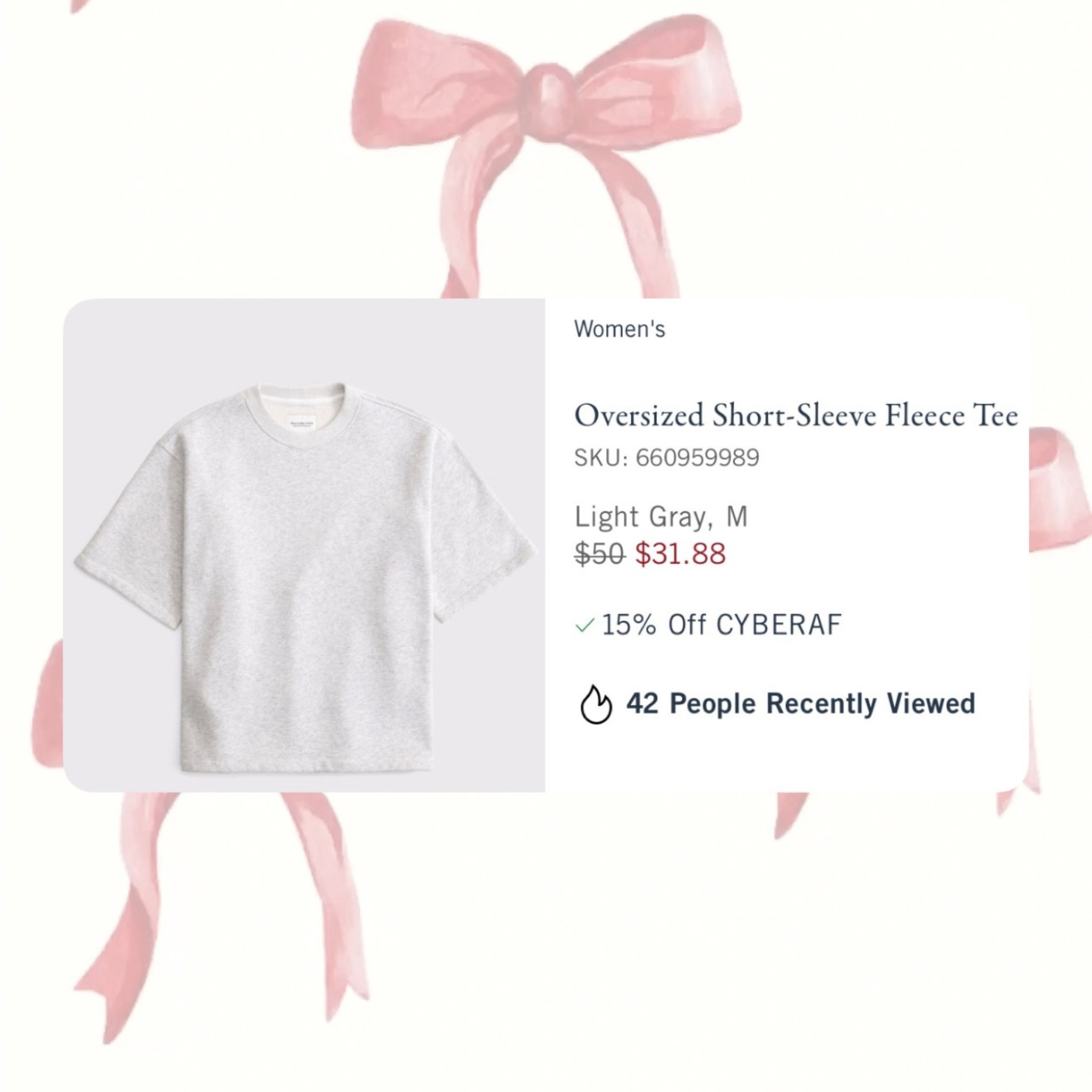 USE CODE: CYBERAF for an extra 15% off at Abercrombie & Fitch!