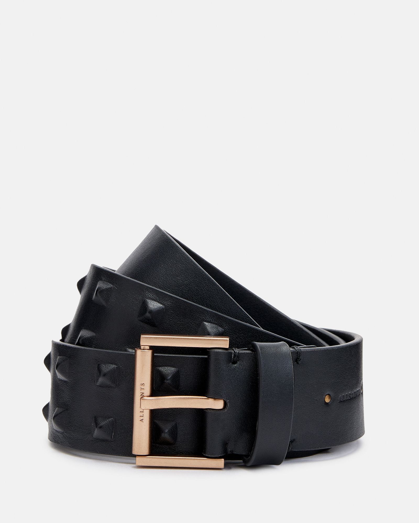 Lara Leather Cover Studded Belt | AllSaints US