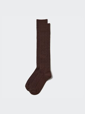 WOMEN'S HEATTECH KNEE HIGH SOCKS CABLE | UNIQLO AU | Uniqlo Australia
