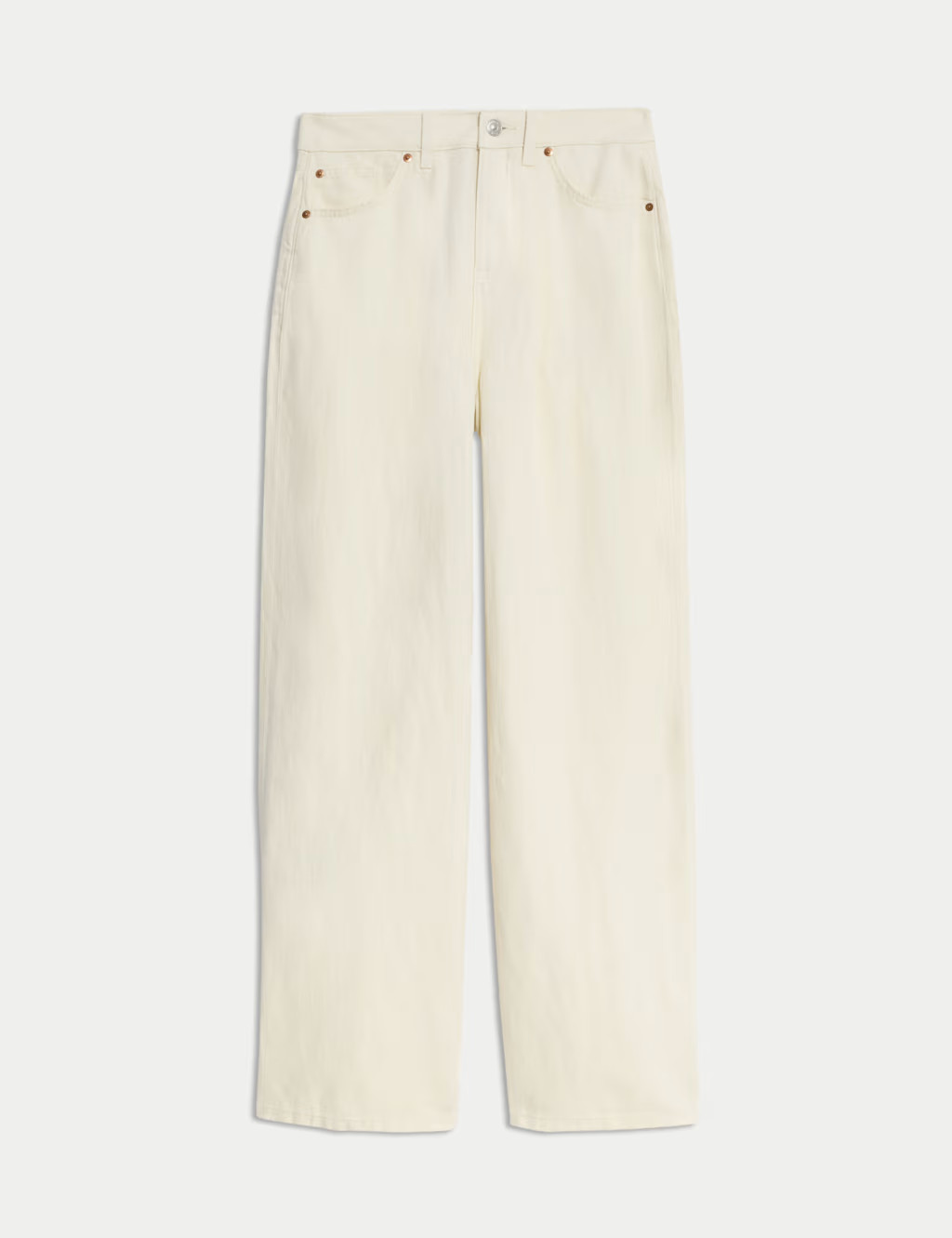 Linen Blend Denim Wide Leg Trousers | Marks & Spencer (UK)