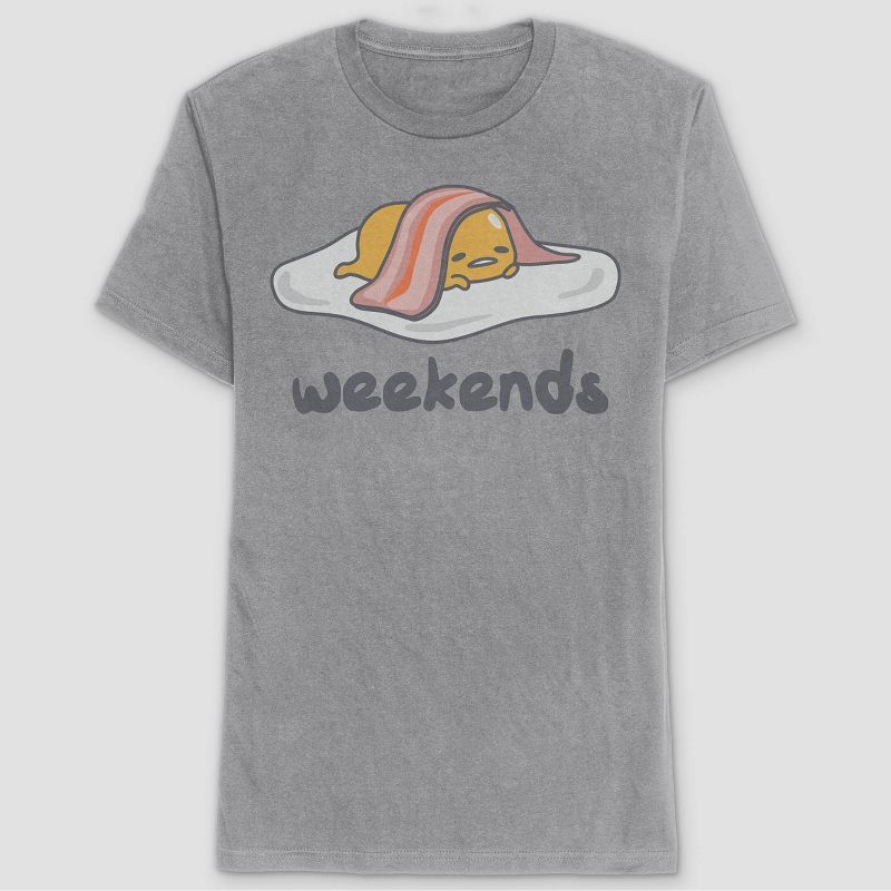 Men's Sanrio Gudetama Short Sleeve Graphic T-Shirt - Heather Gray | Target